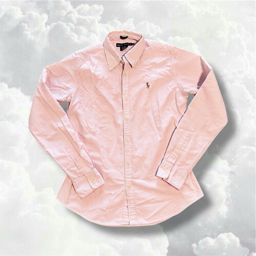 Ralph Lauren Pink Oxford Striped Shirt
